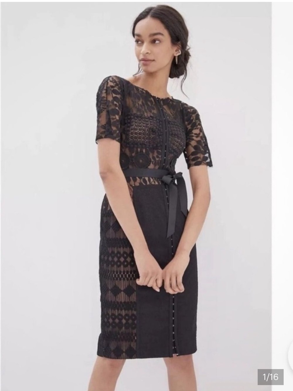 Anthropologie Byron Lars Carissima Sheath Dress Lace Black Size 4